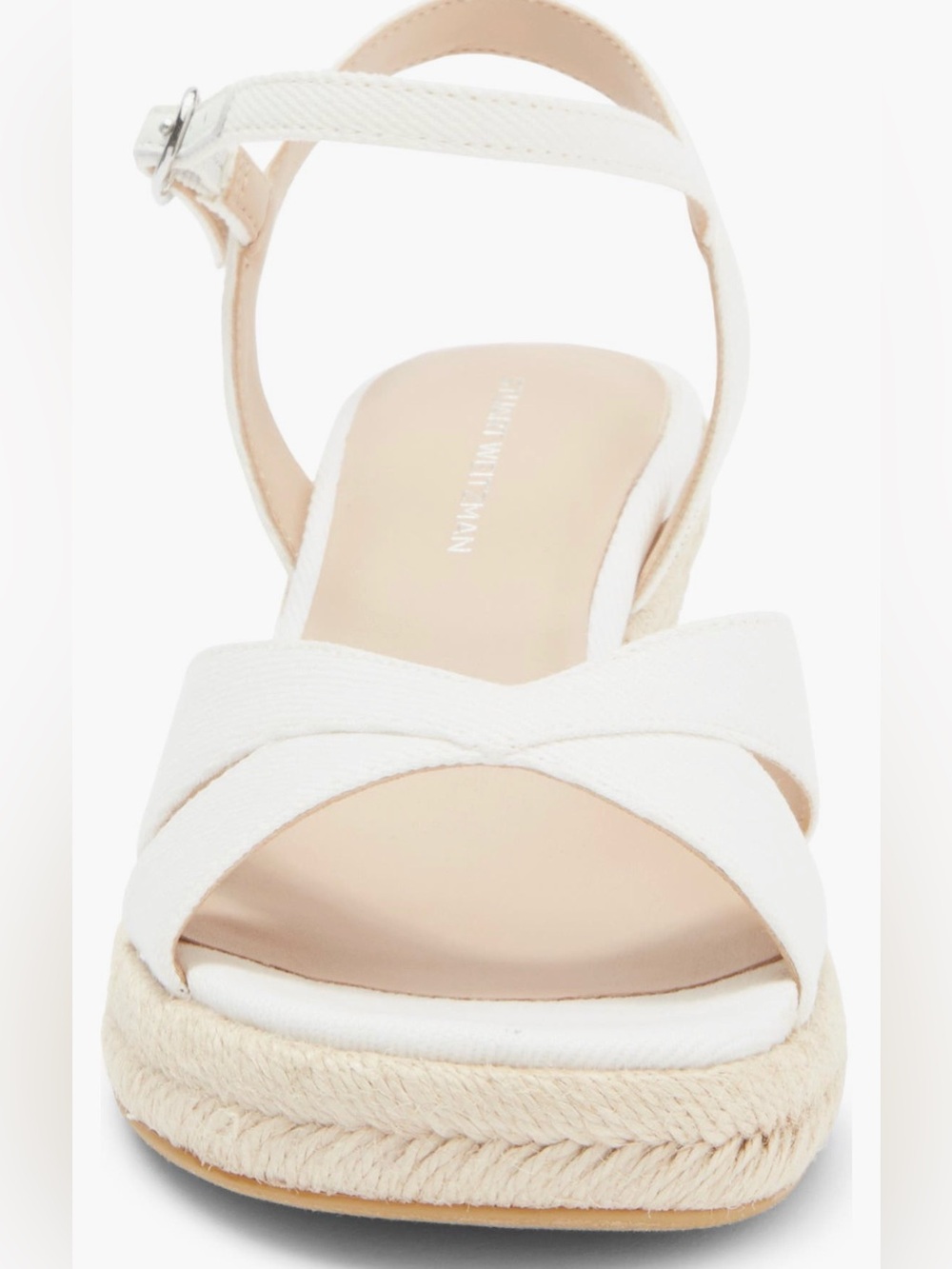 Stuart Weitzman Miami Espadrille Wedge Sandals White Size 7.5 NWOB - Picture 3 of 11